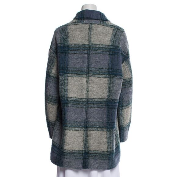 Étoile Isabel Marant Blue Plaid Wool Coat - Picture 3 of 3